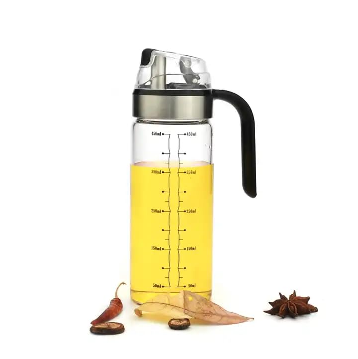 Mforall Oil Bottle Pour Spouts Auto Open Automatic Opening And Closing Oil Bottle Leak-Proof Olive Oil Storage Bottle Vinegar Di